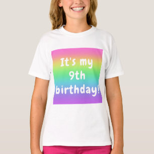 Gepersonaliseerde Rainbow Birthday Girl's T-shirt