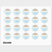 Gepersonaliseerde Rainbow Birthday Party Stickers (Vel)
