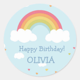 Gepersonaliseerde Rainbow Birthday Party Stickers
