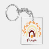 GEPERSONALISEERDE RAINBOW BOHO CHRISTELIJK QUOTE SLEUTELHANGER (Voorkant Links)