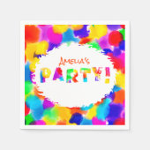 Gepersonaliseerde Rainbow Color Party Servet (Voorkant)