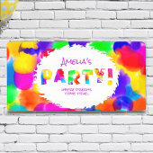 Gepersonaliseerde Rainbow Color Splash Party Spandoek