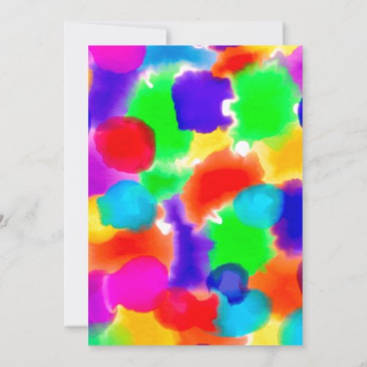 Gepersonaliseerde Rainbow Color Splash Party uitno Kaart (Achterkant)