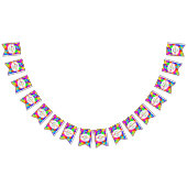 Gepersonaliseerde Rainbow Color Splash Party Vlaggetjes (Alle)