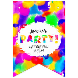 Gepersonaliseerde Rainbow Color Splash Party Vlaggetjes