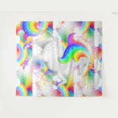 Gepersonaliseerde Rainbow Eenhoorn Prinses Wandkleed (Voorkant (horizontaal))