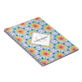 Gepersonaliseerde Rainbow Floral Fountain Art Deco Notitieboek (Rechterzijde)