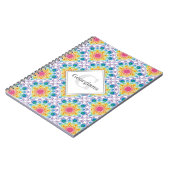 Gepersonaliseerde Rainbow Floral Fountain Art Deco Notitieboek (Linkerzijde)
