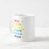 Gepersonaliseerde Rainbow Funny Boss Gift Koffiemok (Voorkant links)