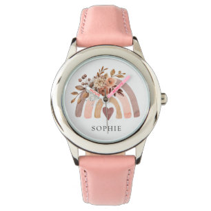 Gepersonaliseerde Rainbow Girl's Horloge
