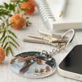 Gepersonaliseerde Rainbow Glitter Aangepaste Foto Sleutelhanger (Voorkant Rechts)
