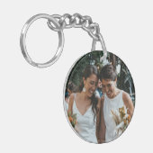 Gepersonaliseerde Rainbow Glitter Aangepaste Foto Sleutelhanger (Voorkant Links)