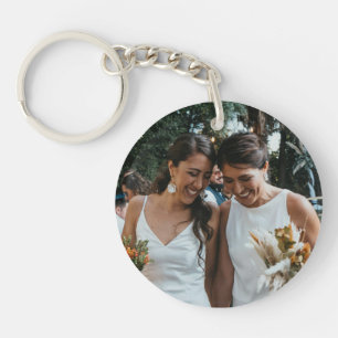 Gepersonaliseerde Rainbow Glitter Aangepaste Foto Sleutelhanger