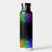 Gepersonaliseerde Rainbow Glitter Borded Waterfles (Rechts)