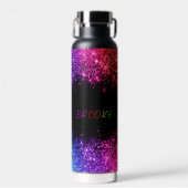 Gepersonaliseerde Rainbow Glitter Borded Waterfles (Voorkant)