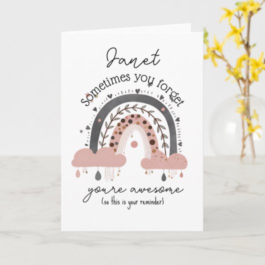 Gepersonaliseerde Rainbow Herinnering: Je bent Gew Kaart (Gele Bloem)