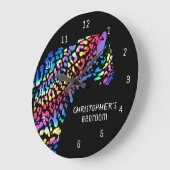 Gepersonaliseerde Rainbow Jaguar slaapkamer klok (Hoek)
