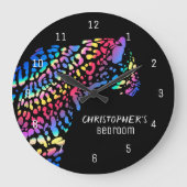Gepersonaliseerde Rainbow Jaguar slaapkamer klok (Voorkant)