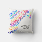 Gepersonaliseerde Rainbow Jaguar slaapkamer Kussen (Voorkant)