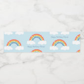 Gepersonaliseerde Rainbow Kids Verjaardagsfeestfle Waterfles Etiket (Enkel label)