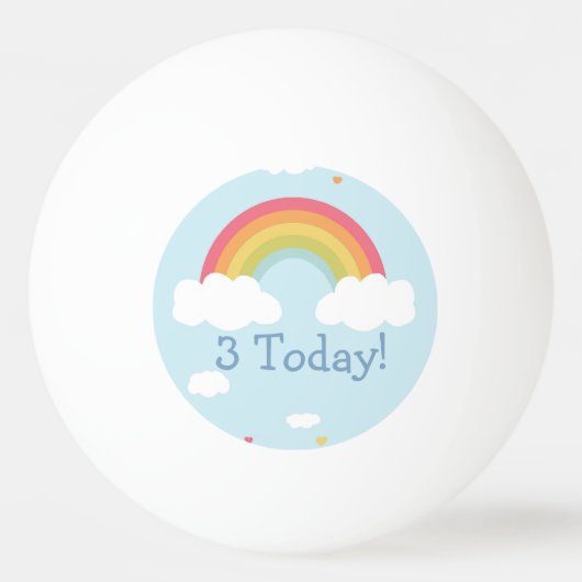Gepersonaliseerde Rainbow Kids Verjaardagsfeestje  Pingpongbal (Voorkant)