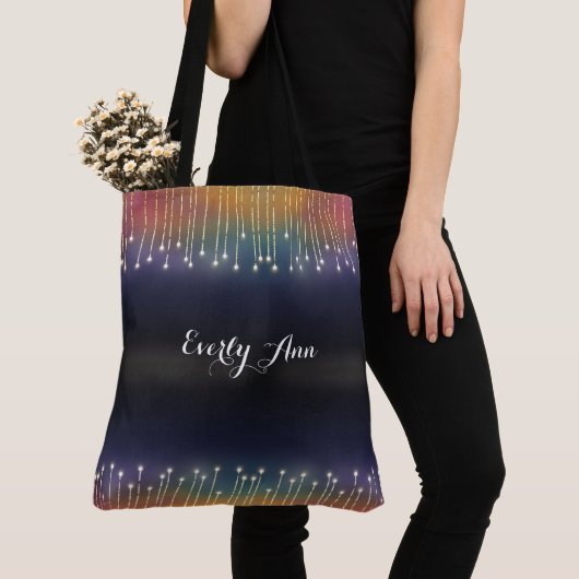 Gepersonaliseerde Rainbow Lights Bag Tote Bag (Dichtbij)