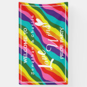 Gepersonaliseerde Rainbow Love Wins Party Spandoek (Verticaal)