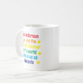 Gepersonaliseerde Rainbow Luckiest Teacher Gift Koffiemok (Voorkant links)