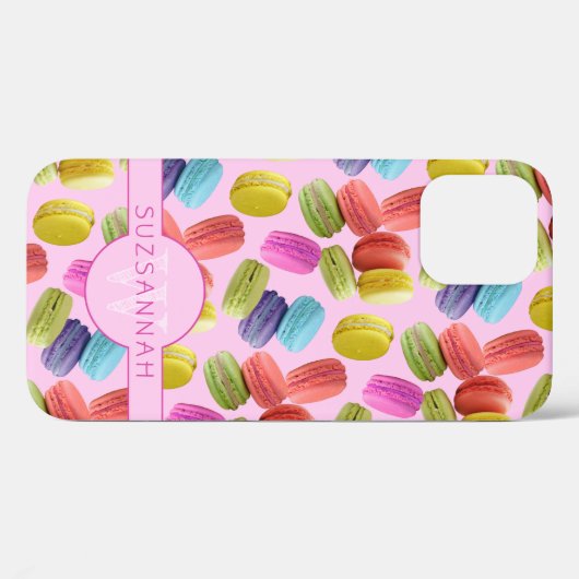 Gepersonaliseerde Rainbow Macaron Cookies Pattern Case-Mate iPhone Case (Achterkant (horizontaal))