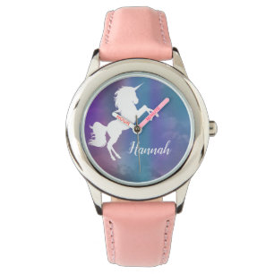 Gepersonaliseerde Rainbow Magische Eenhoorn Horloge