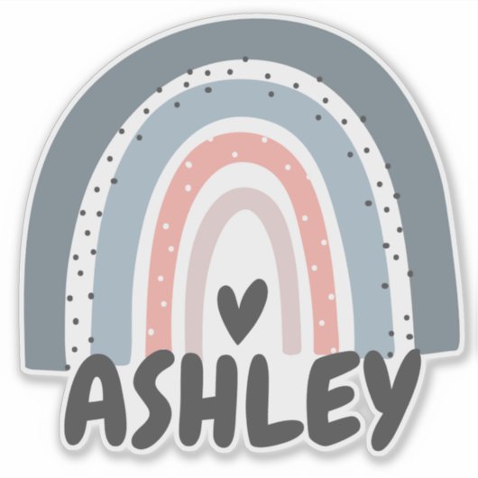 Gepersonaliseerde Rainbow Naam Laptop Sticker (Voorkant)