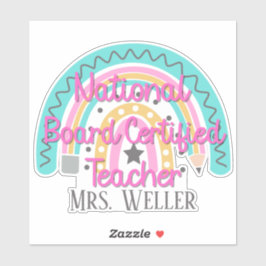 Gepersonaliseerde Rainbow National Board-leraar Sticker