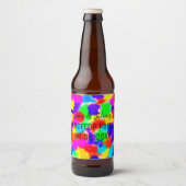 Gepersonaliseerde Rainbow Party Bier Etiket (Voorkant)