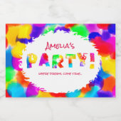 Gepersonaliseerde Rainbow Party Sparkling Wijnetiket (Enkel label)