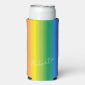 Gepersonaliseerde Rainbow Pattern-monogram Seltzer Blikjeskoeler (Seltzer Voorkant)