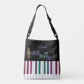 Gepersonaliseerde Rainbow Piano Music-Canvas tas (Achterkant)