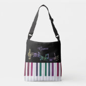 Gepersonaliseerde Rainbow Piano Music-Canvas tas (Voorkant)
