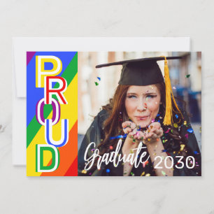 Gepersonaliseerde Rainbow Pride Photo Afstuderen Kaart