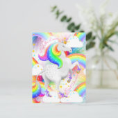 Gepersonaliseerde Rainbow Princess Eenhoorn Briefkaart (Staand voorkant)