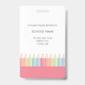 Gepersonaliseerde Rainbow School Teacher ID badge (Achterkant)
