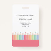 Gepersonaliseerde Rainbow School Teacher ID badge (Achterkant)