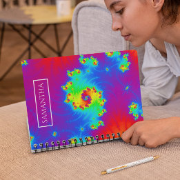 Gepersonaliseerde Rainbow Spiral Fractal Notitieboek