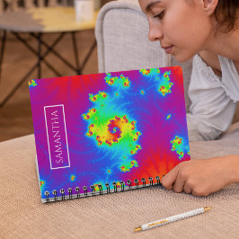 Gepersonaliseerde Rainbow Spiral Fractal Notitieboek