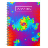 Gepersonaliseerde Rainbow Spiral Fractal Notitieboek (Voorkant)