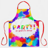Gepersonaliseerde Rainbow Splash Party Schort (Voorkant)
