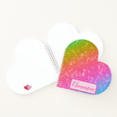 Gepersonaliseerde Rainbow Starry Heart Sketchbook- Notitieboek (Binnen)