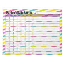 Gepersonaliseerde Rainbow Stripes Daily Chores-gra