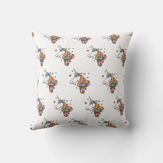 Gepersonaliseerde Rainbow Unicorn Cushion Kussen (Achterkant)