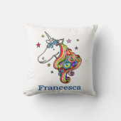 Gepersonaliseerde Rainbow Unicorn Cushion Kussen (Voorkant)