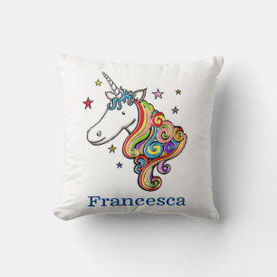 Gepersonaliseerde Rainbow Unicorn Cushion Kussen